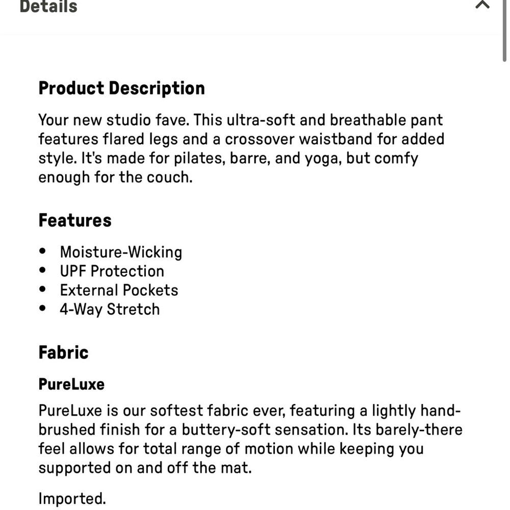 Fabletics Oasis PureLuxe High-Waisted Crossover Black Flare Pants - Picture 5 of 5